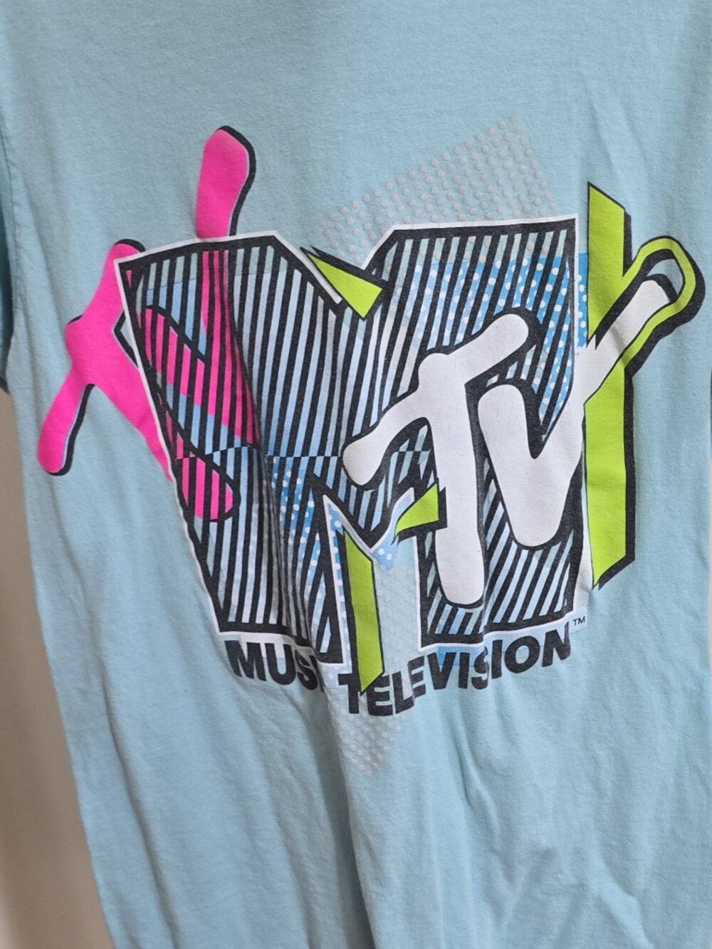 ​MTV Music Television Retro Logo Light Blue Graphic T-Shirt